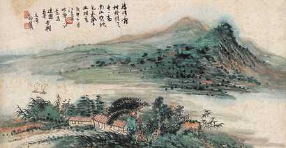 江宏 秋江归帆 横幅